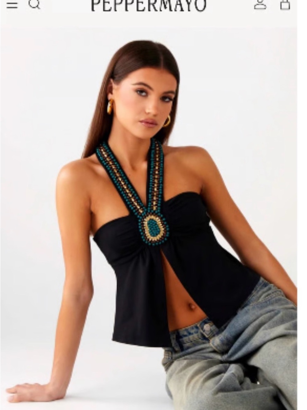 PEPPERMAYO Boheme Breeze Halter Top - Black